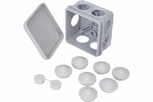 Коробка распаячная ТYCO, 67030, для о/п, 70х70х40мм, светло-серый 