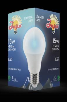 Лампа A60 Заря Эконом 15W E27 6000-6500K LED