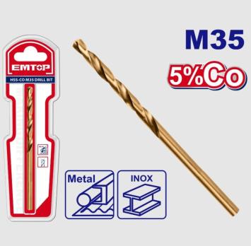 ETDB130301 - EMTOP Сверло по металлу кобальтовое HSS-CO M35, 3мм, 2шт в наборе