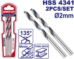 ETDB310202 - EMTOP Сверло по металлу HSS, 2мм, 2шт в наборе