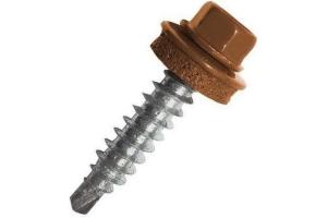 Шурупы кровельные оцинкованные 4,8*38 RAL8004 NURMAX пачка
