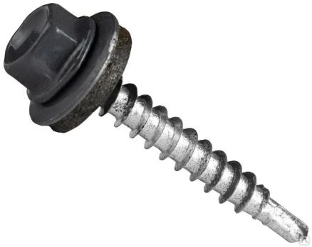 Шурупы кровельные оцинкованные 4,8*38 RAL7024 NURMAX пачка
