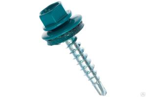 Шурупы кровельные оцинкованные 4,8*38 RAL5021 NURMAX пачка