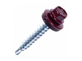 Шурупы кровельные оцинкованные 4,8*38 RAL3005 NURMAX пачка 