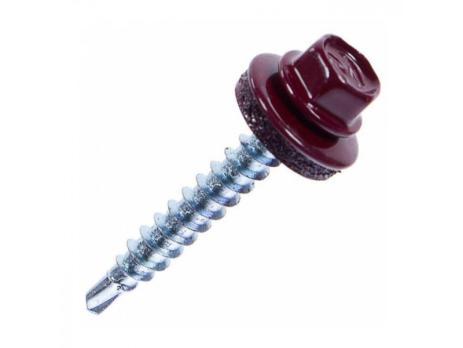 Шурупы кровельные оцинкованные 4,8*38 RAL3005 NURMAX пачка 