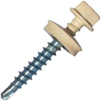 Шурупы кровельные оцинкованные 4,8*38 RAL1014 NURMAX пачка 
