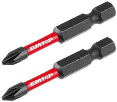 ESBTM5PH250 - EMTOP Биты PH2, 50мм, Black, 2шт в наборе