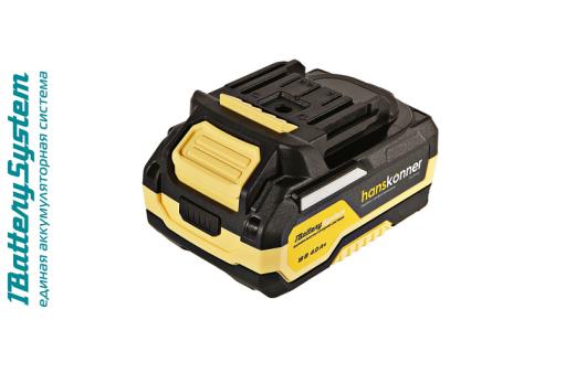 HBP2004 аккумулятор Hanskonner PLATINUM 18 В, 1BatterySystem, 4.0 Ач, USB-разъем, блистер