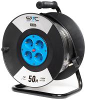 Удлинитель на катушке, SVC, GS-50М, 4 розетки, 50 метров, 3500W, 240В, 16А, 3*1,5мм, черный 