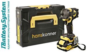 HCD20420BLC Гайковерт ударн б/щ Hanskonner,18В,1BatterySystem,420Нм,1/2