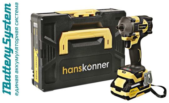 HCD20420BLC Гайковерт ударн б/щ Hanskonner,18В,1BatterySystem,420Нм,1/2