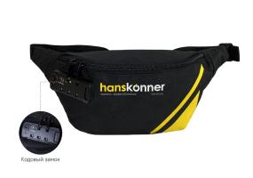 HKWB0001 Сумка поясная, 2 отделения, 360мм x 150мм x 70мм, кодовый замок, pat., Hanskonner										