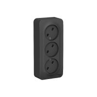 Розетка 3-ная о/у без з/к без ш/т 16А 250В System Electric 