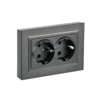 Розетка 2-ная с з/к без з/ш 16А в сборе IEK 
