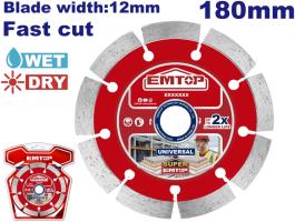 EDDC011801 - EMTOP Диск алмазный сегментированный, 180мм, в блистере