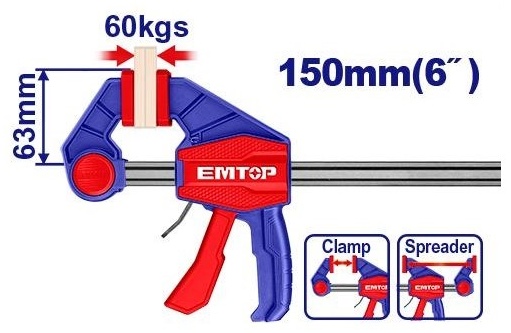 ECLPQ60101 - EMTOP Струбцина тип пистолет 63х150мм