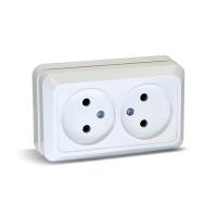 Розетка 2-ная о/у без з/к 10А белая ASTRA UNIT