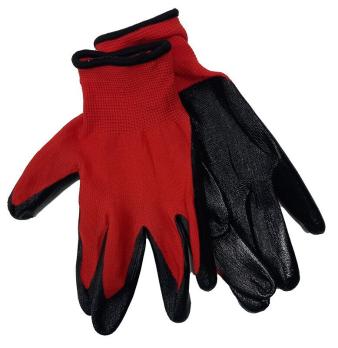 Перчатки рабочие красно-черные ПВХ
