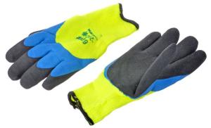 Перчатки утепленные желто-синие черная ладонь