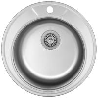 Кухонная мойка ZEUS 490-Е 49х49х22 см, нержавеющая сталь, сатин 