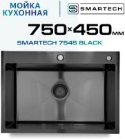Кухонная мойка SMARTECH 75х45х22 см, нержавеющая сталь, черный 