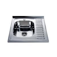 Кухонная мойка БРИЗ 6060L 60х60х15 см, нержавеющая сталь, тон серебристый