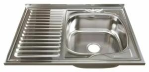 Кухонная мойка БРИЗ 6080R 60х80х15 см, нержавеющая сталь, тон серебристый