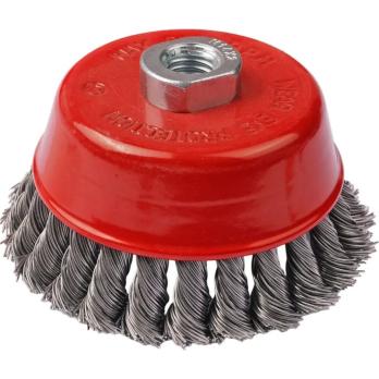 Щетка чашка для УШМ с крученой проволокой M14 100мм