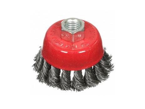 Щетка чашка для УШМ с крученой проволокой M14 75мм 