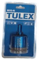 Коронка алмазная TULEX 60113-45 по стеклу и керам. плитке, центр. сверло, трехгран. хвостовик, 45 мм