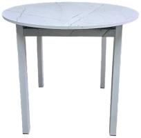 Раздвижной стол Stulshop РИМ, 90х90x75 см, ЛДСП, опора 50мм, каспий белый, белый