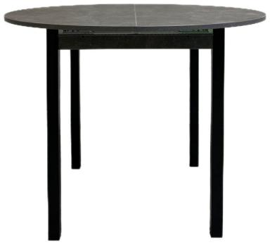 Раздвижной стол Stulshop РИМ, 90х90x75 см, ЛДСП 16мм, опора 40х40мм, железный камень, черный