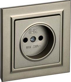 BRITE Розетка 1-местная без з/к з/ш 10А в сборе РСР10-1-0-БрШ шампань IEK