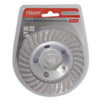9020-05-125x22-T Чашка алмазная шлифовальная 125x22мм, TURBO, 36 сегментов, Sturm!