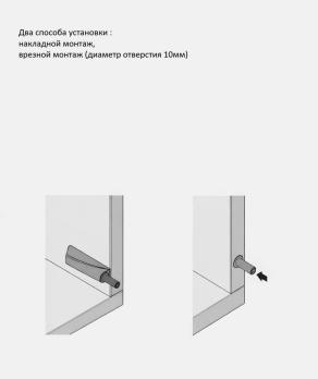 Толкатель мебельный TIP-ON/Типон (Push-to-open) врезной/накладной монтаж, белый