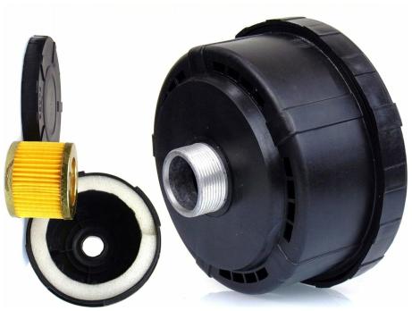 Воздушный фильтр для компрессора в сборе, пластиковый (Dнар. - 130 мм, резьба - 32 мм)