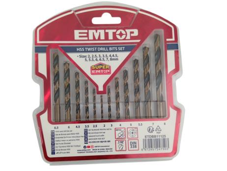 ETDBB11125 - EMTOP Набор сверл HSS,12 шт