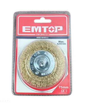 EWCB40751 - EMTOP Щётка дискова со шпилькой, 75мм
