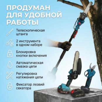 Набор инструментов высоторез 3 в 1 (секатор+цепная пила) Tasko TSC 0803