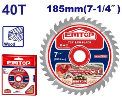 ETCT1185152 - EMTOP Диск пильный TCT, 185мм, 40Т