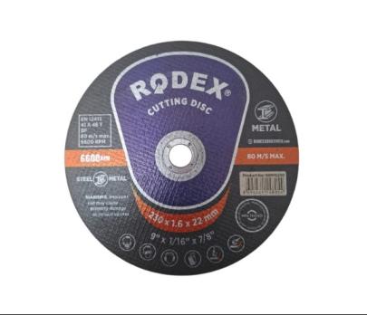 Диск отрезной абразивный по металлу 230*1,6х22мм RODEX SRM16230
