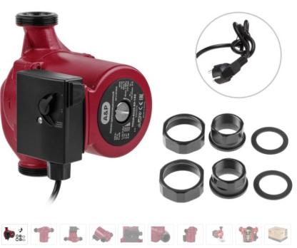 Насос циркуляционный Titan-RS25-80-180, A&P (150-248 Вт, 7800 л/ч, 8 м, для отопления)