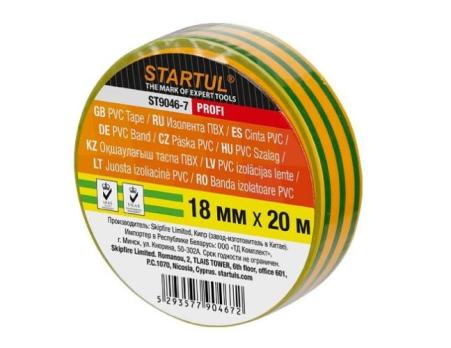 Изолента ПВХ 18ммх20м желто-зеленая STARTUL PROFI (ST9046-7) (130 мкм)