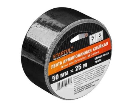 Лента армированная клейкая 50ммх25м черная STARTUL PROFI (ST9039-49-25) (Скотч армированный)
