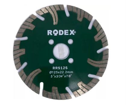 Алмазный турбодиск отрезной с длинными сегментами RODEX 125х22.2 мм RRS125