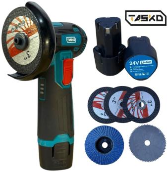 Аккумуляторная угловая шлифмашина 76мм TASKO TSG 7610 2 аккум.