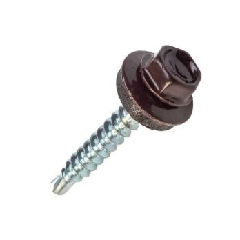 Шурупы кровельные оцинкованные 4,8*38 RAL8017 NURMAX пачка