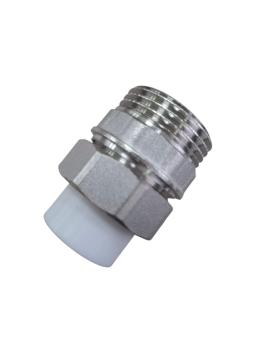 Муфта разъемная ППР с нар. рез. белый 20x1