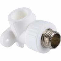 Отвод ППР с нар. рез с фланцем белый 20x1/2