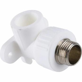 Отвод ППР с нар. рез с фланцем белый 20x1/2